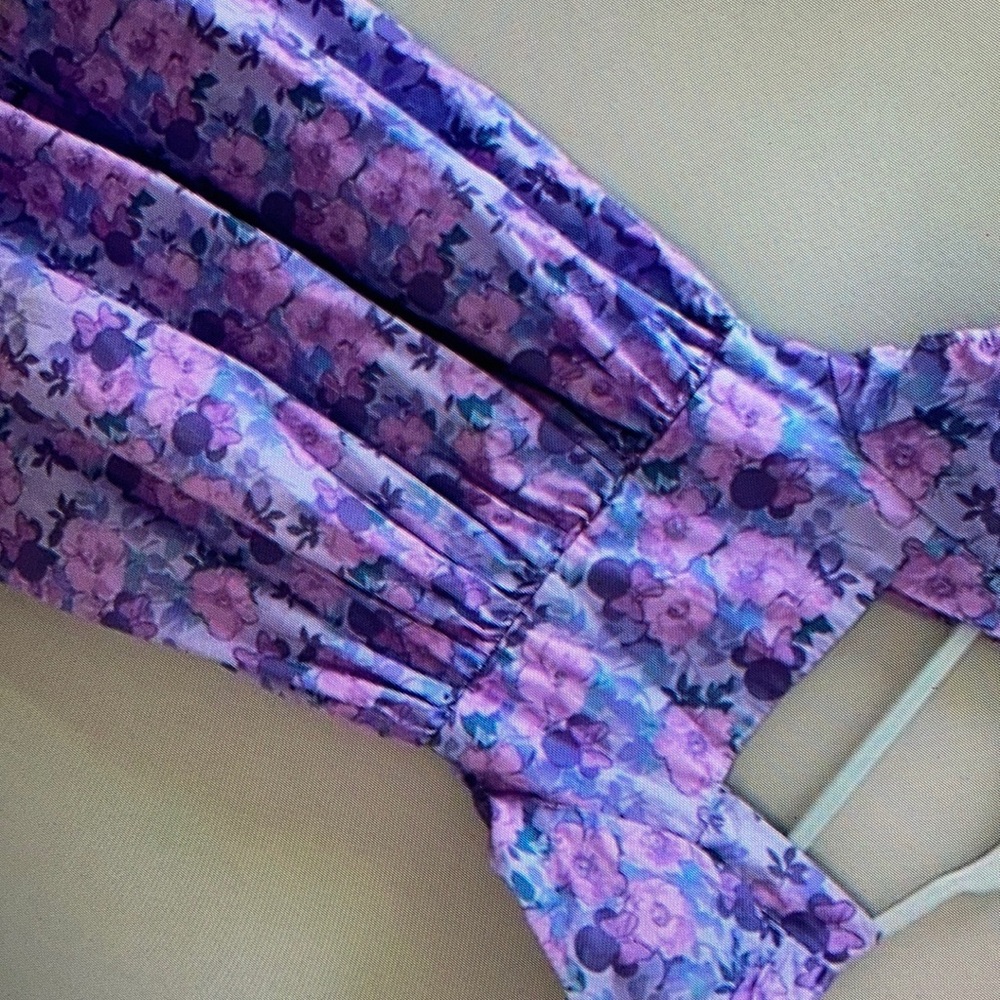 Adorable purple floral design blouse